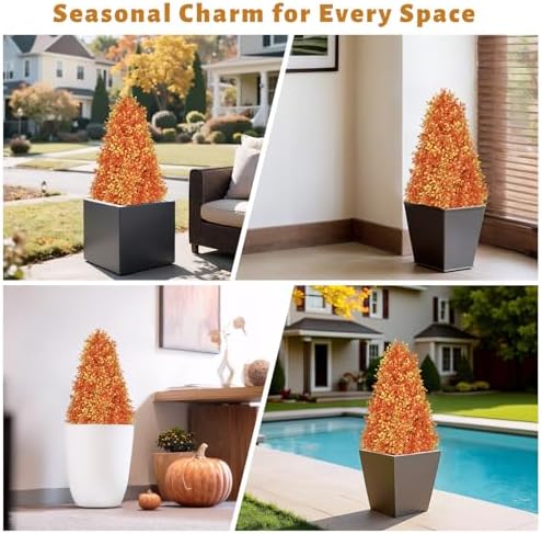 30 Inch Fall Boxwood Topiary Artificial Outdoor Set of 2