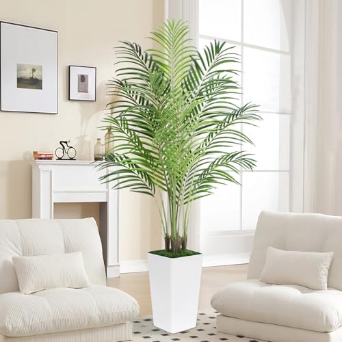 5ft Artificial Palm Tree with White Planter