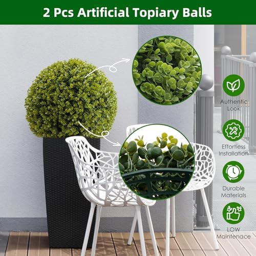 Garvee Artificial Topiary Balls 21 Inch 2 Pcs