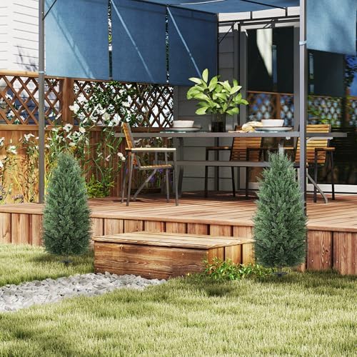 HOMCOM 433 Inch Set of 2 Artificial Cedar Trees