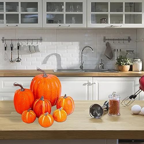 7pcs Fall Decor Pumpkins Artificial Autumn Decorations