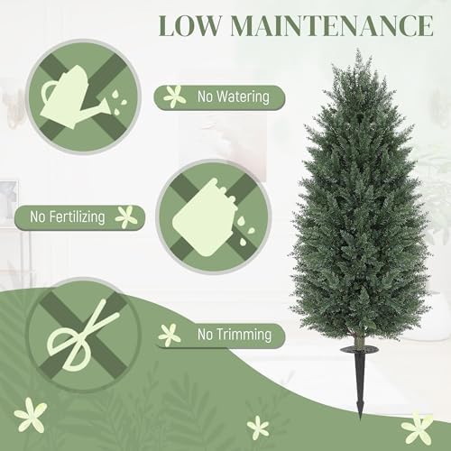 HOMCOM 433 Inch Set of 2 Artificial Cedar Trees