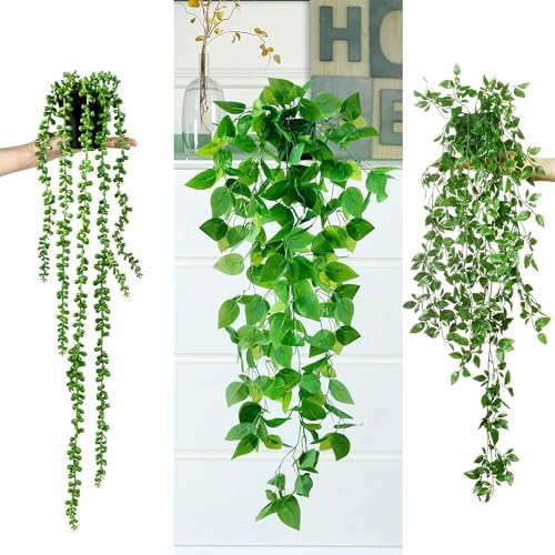 Sggvecsy 6 Pack Artificial Hanging Plants for Home Decor