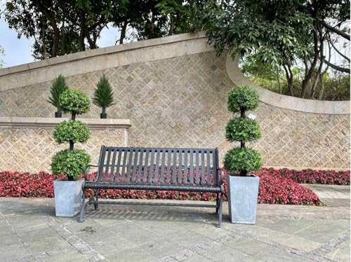 4ft Artificial Boxwood Topiaries UV Resistant 2 Pack