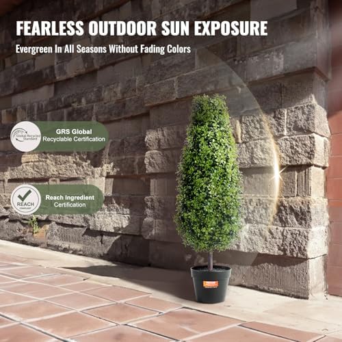 VEVOR Artificial Boxwood Topiary Tree 36 Inch 2 Pack