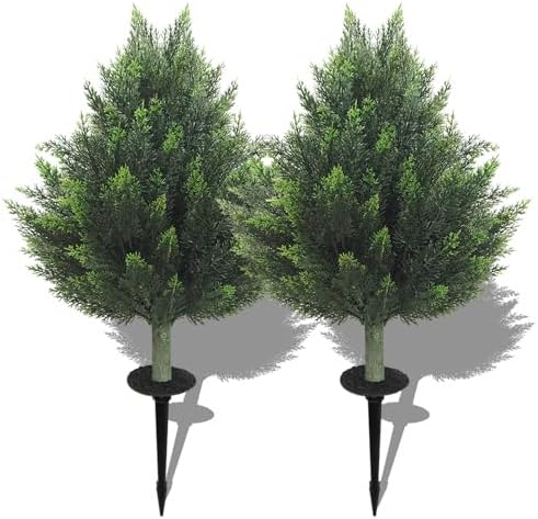 Rs Ceder Artificial Topiary Cedar Tree 32 Inch 2 Pack