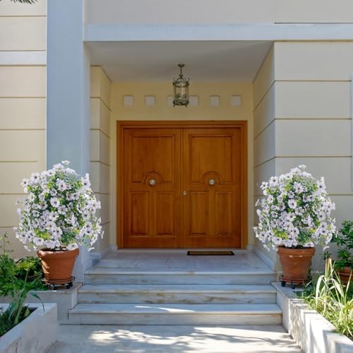 236 Inch White Artificial Violet Topiary Trees 2pc