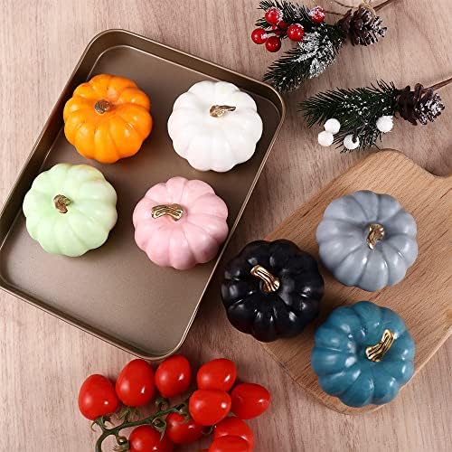 Leadigol Artificial Pumpkin Set 5PCS Light Grey Halloween Decor