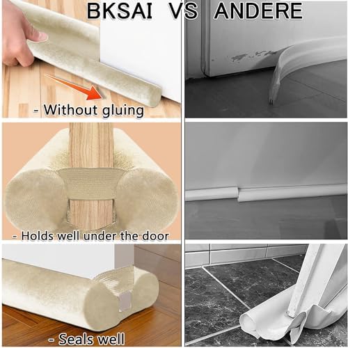 BKSAI Door Draft Stopper No Adhesive Noise Blocker