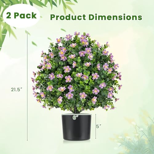 Goplus 215 Inch Artificial Boxwood Topiary Ball Set of 2