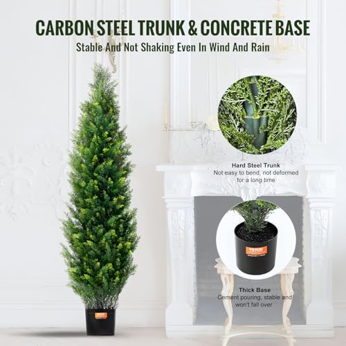 VEVOR Artificial Cedar Topiary Tree 60 inch 2 Pack