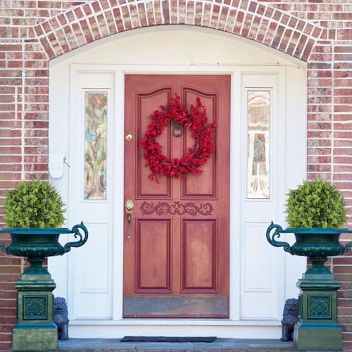 22 Inch Artificial Boxwood Topiary Trees Set of 2