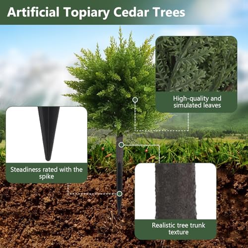236 Inch Artificial Cypress Topiary Set of 2