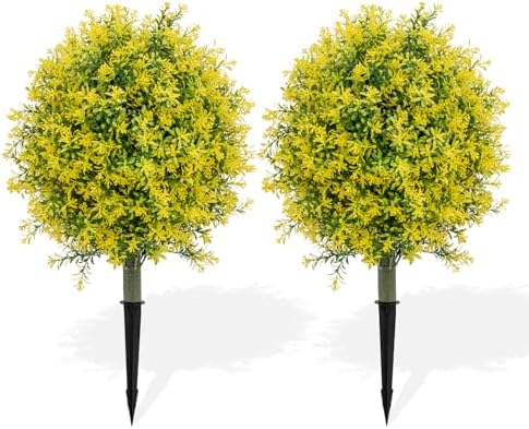 UNADRA Artificial Topiary Ball Plants Set of 2 236 Inch