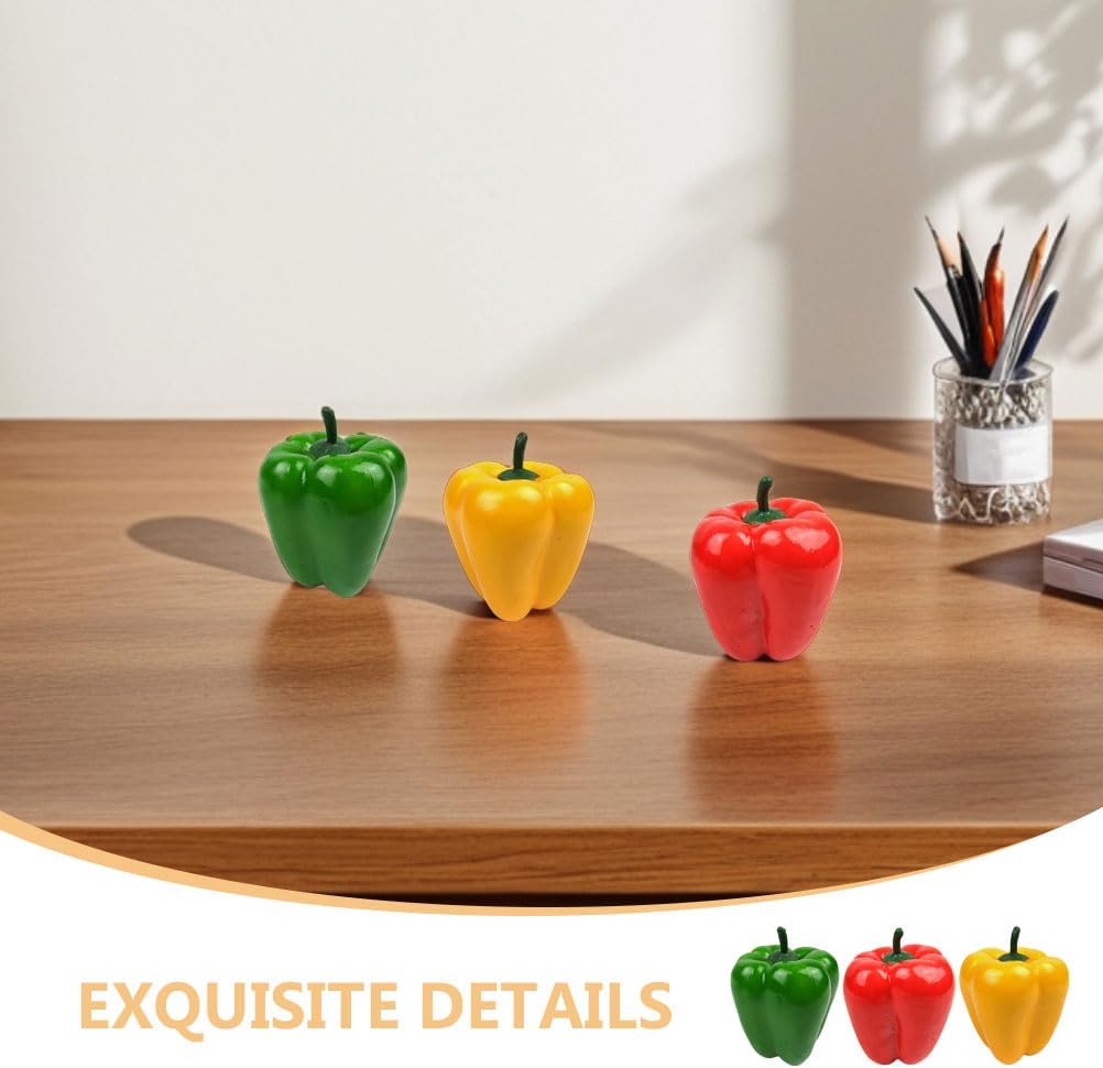 LOGOFUN 6PCS Artificial Sweet Pepper Decor for Kitchen Display