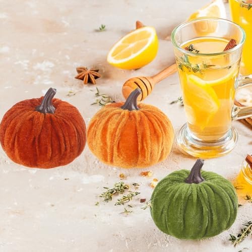 SMOCOOL Mini Faux Pumpkins for Fall Decor