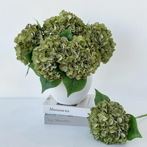 5 Pcs 20 Inch Artificial Hydrangeas with Dried Touch