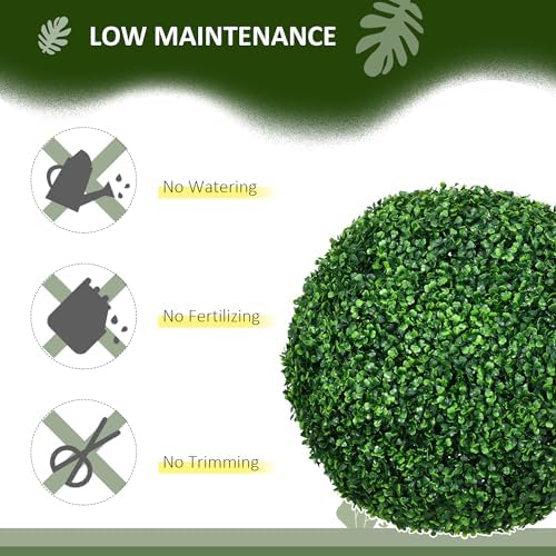 HOMCOM Artificial Boxwood Topiary Ball Set of 2