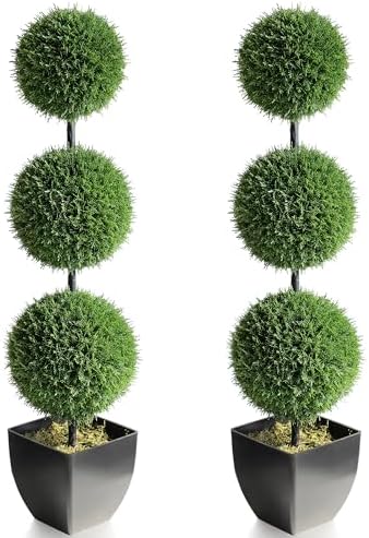 Momoplant 37 Inch Artificial Topiary Trees 2 Pack