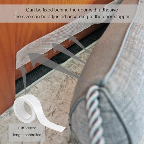 Heavy Duty Door Draft Stopper - 36 Inch Grey Weather Stripping Noise Blocker