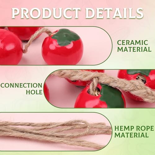 Woration Artificial Red Tomato Garland 1 Pack