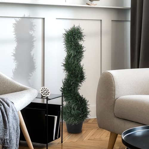 Outsunny 3FT Artificial Cedar Tree Spiral Topiary Faux Plant