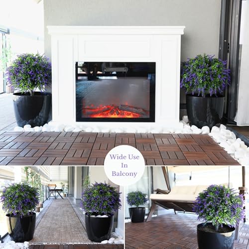 CAZZOVA Artificial Lavender Topiary Balls 2 Pack UV Resistant