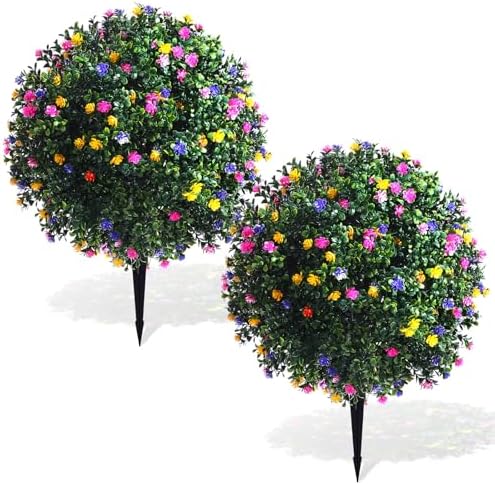 Yunlly Artificial Topiary Boxwood Balls Set of 2