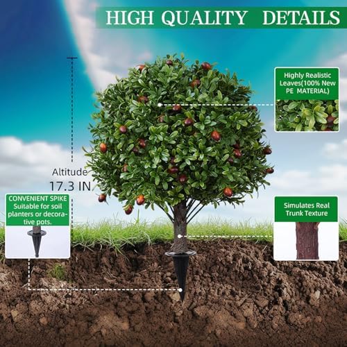 2 Pack 173 Artificial Boxwood Olive Topiary Trees with LED Lights
