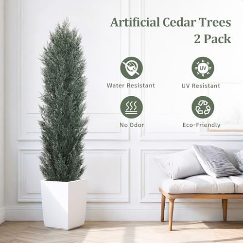 THE BLOOM TIMES 6ft Artificial Topiary Trees Set of 2