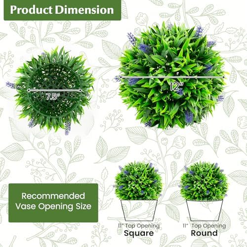 Goplus Artificial Lavender Topiary Balls Set of 2