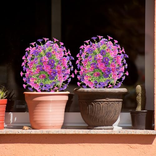 JOYWU Artificial Rose Boxwood Topiary Ball Set