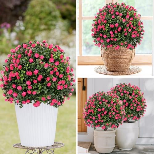 Artificial Pink Camellia Topiary Ball Tree 25 Set of 2