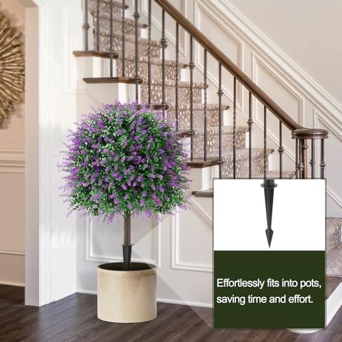 26 Inch Artificial Lavender Topiary Set of 2