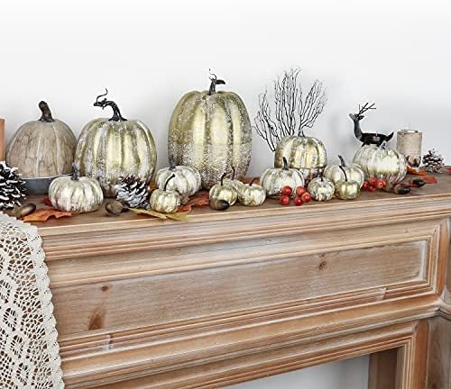 DearHouse 14PCS Artificial Pumpkins Fall Decor Set