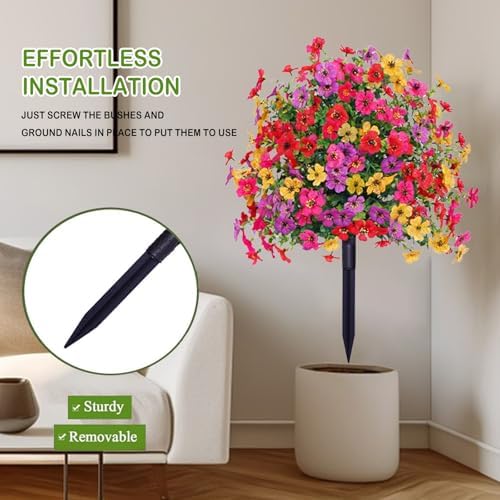 236in Artificial Violet Topiary with Ground Spikes