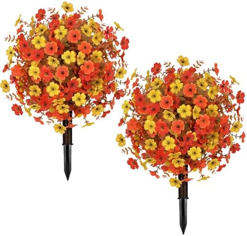 ICX 2 Pack 236 Artificial Boxwood Topiary Balls with Ground Spikes