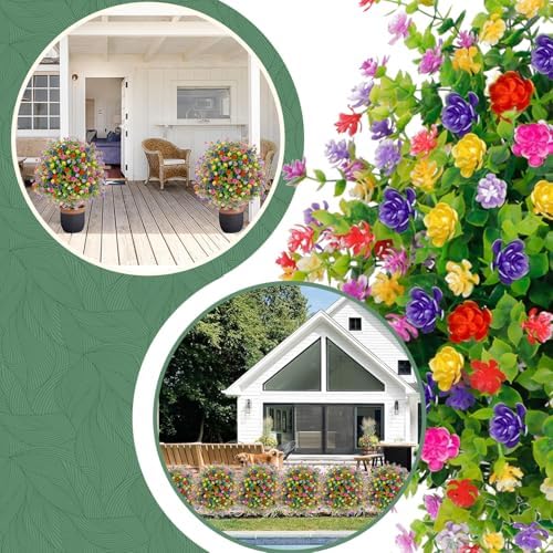 2 Pack Artificial Topiary Ball Trees with Ground Spike