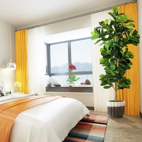 OXLLXO 73ft Artificial Fiddle Leaf Fig Tree with Plastic Pot