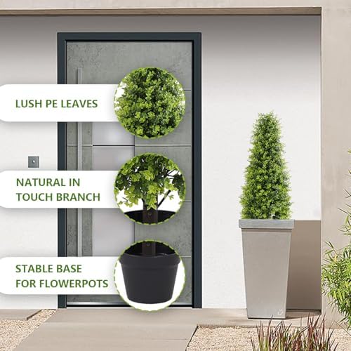 Binnny Flower 3ft Artificial Boxwood Topiary Set of 2