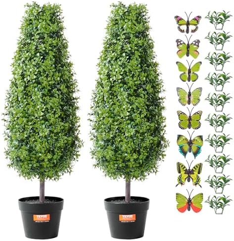 VEVOR Artificial Boxwood Topiary Tree 36 Inch 2 Pack