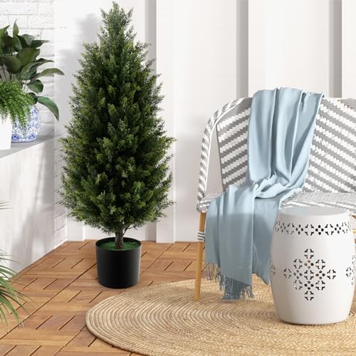Goplus 3FT Artificial Cedar Tree Set of 2