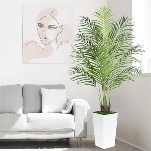 5ft Artificial Palm Tree with White Planter