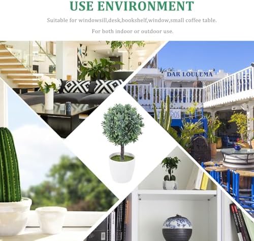 Cabilock Mini Artificial Boxwood Rosemary Topiary