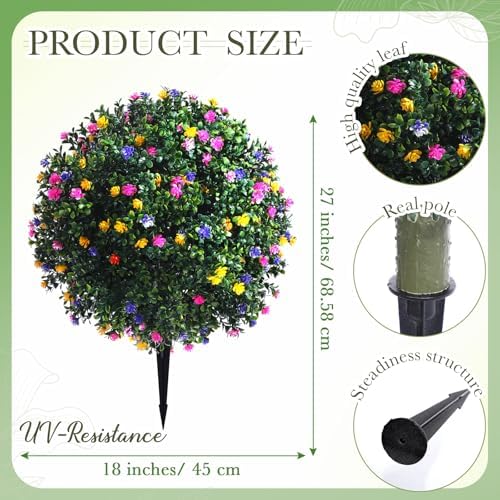 Yunlly Artificial Topiary Boxwood Balls Set of 2
