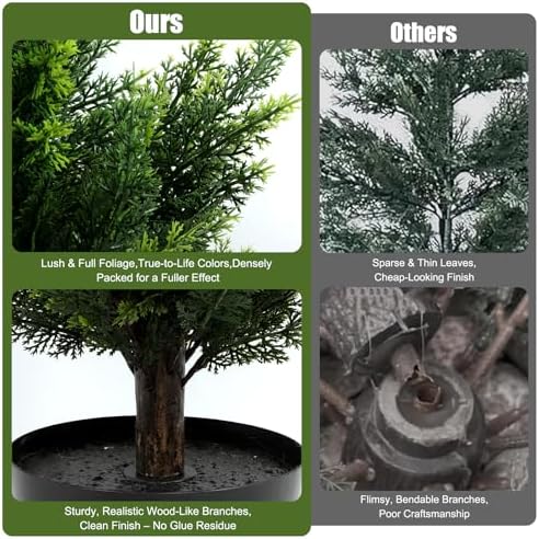 4FT Artificial Cedar Topiary Trees 2 Pack