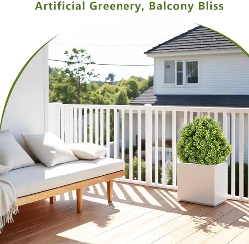 27 Inch Realistic Artificial Boxwood Topiary Set of 2