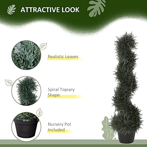 Outsunny 3FT Artificial Cedar Tree Spiral Topiary Faux Plant