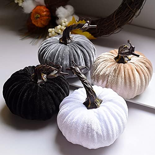 Thanksgiving Decorations Artificial Velvet Pumpkins