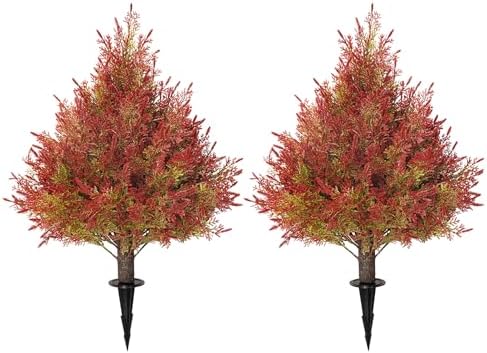 Kissilk Artificial Topiary Trees 24 Inch UV Resistant Faux Shrubs